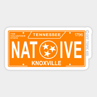 Knoxville Native License Plate Sticker